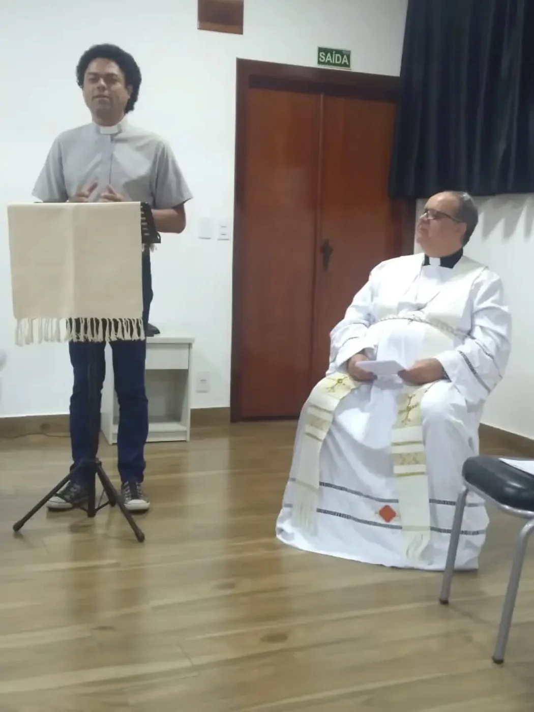 Archbishop Ricardo Lorite de Lima during worship. Date unknown.