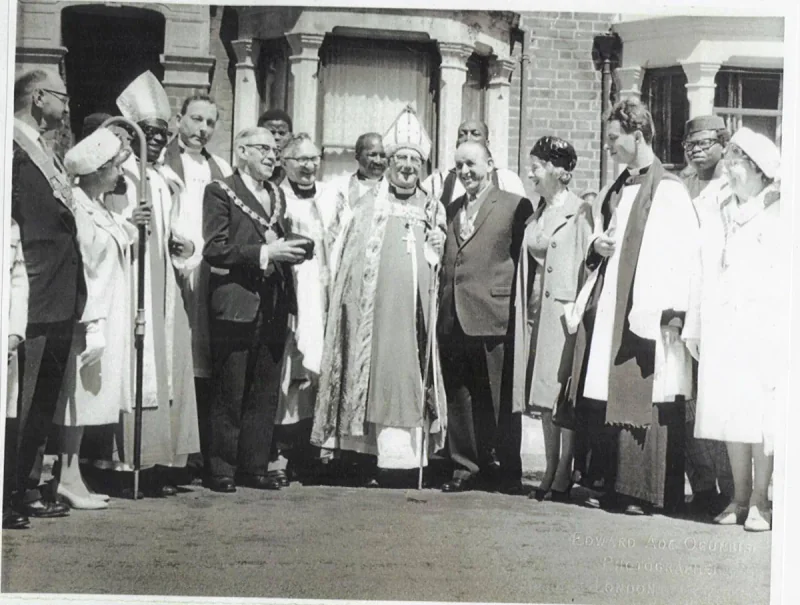 The Most Reverend Charles Dennis Boltwood with fellow clergy. Date unknown.