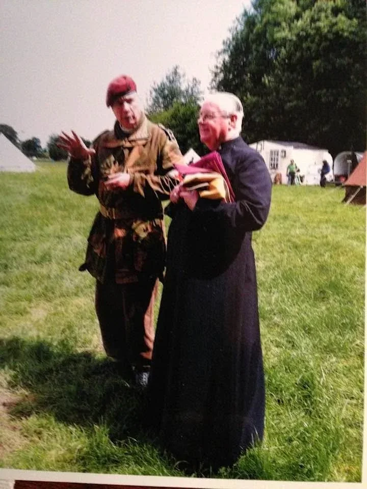 The Most Reverend Richard Palmer assisting at a military event. Date unknown.