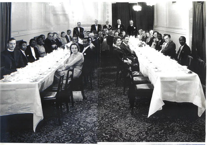 Dinner at the Bonnington Hotel, London. Date unknown.
